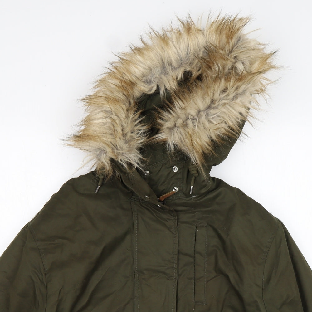 Pull&Bear Womens Green   Parka Coat Size M