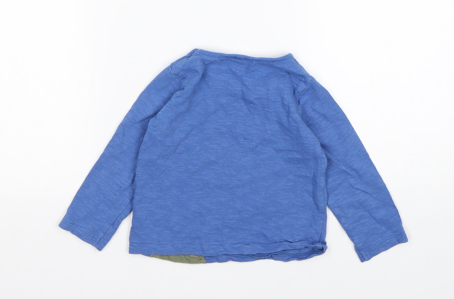 NEXT Boys Blue  Cotton Basic T-Shirt Size 12-18 Months Round Neck