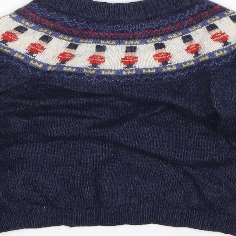 JoJo Maman Bébé Boys Multicoloured Fair Isle Viscose Pullover Jumper Size 12-18 Months
