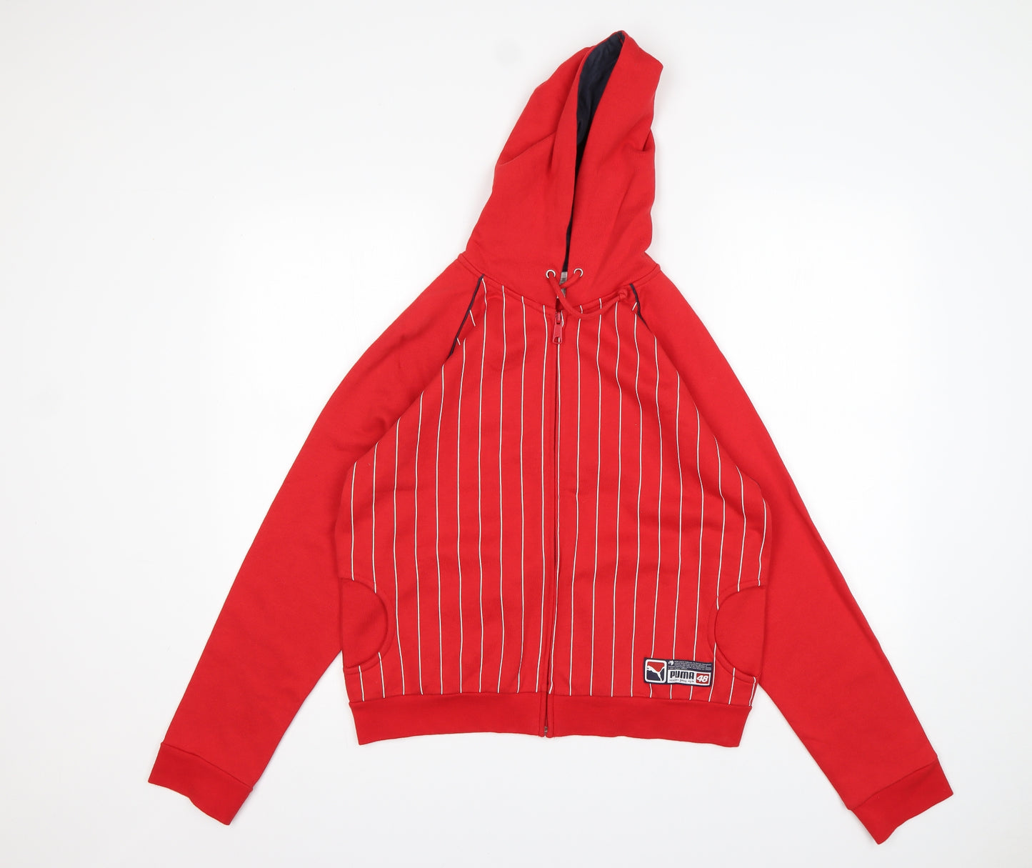 PUMA Womens Multicoloured Striped Cotton Pullover Hoodie Size 16