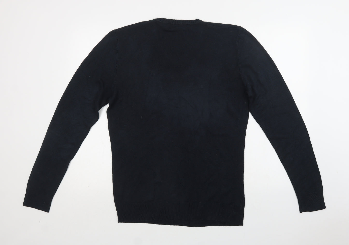 Primark Mens Blue V-Neck  Acrylic Pullover Jumper Size M