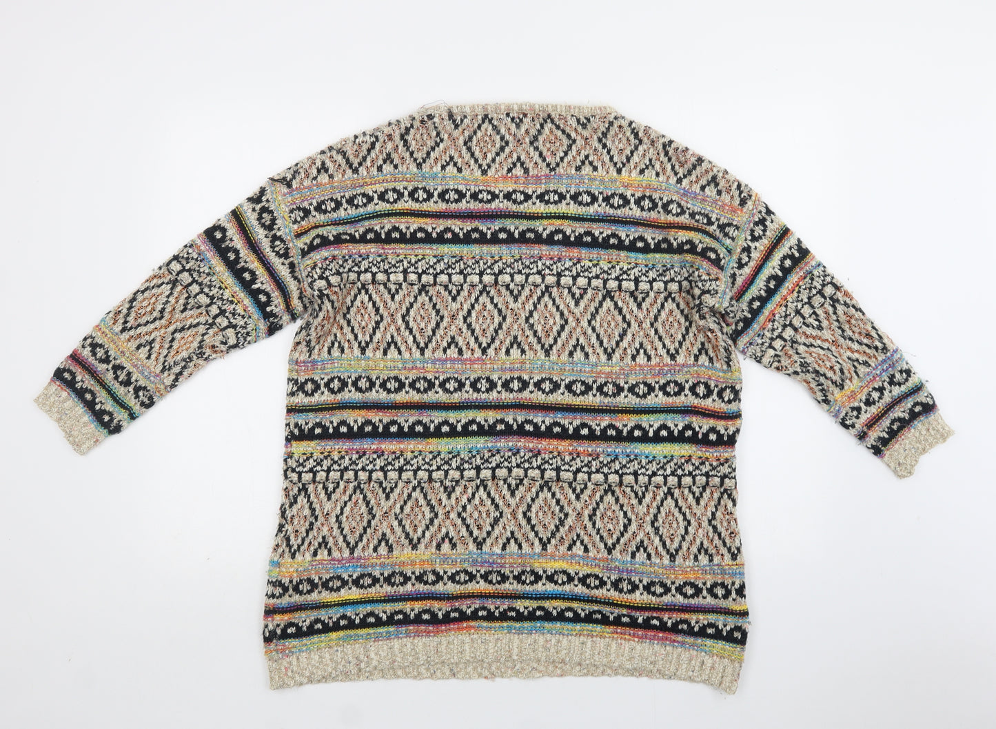 Katsumi Womens Multicoloured Round Neck Geometric Polyamide Pullover Jumper Size L