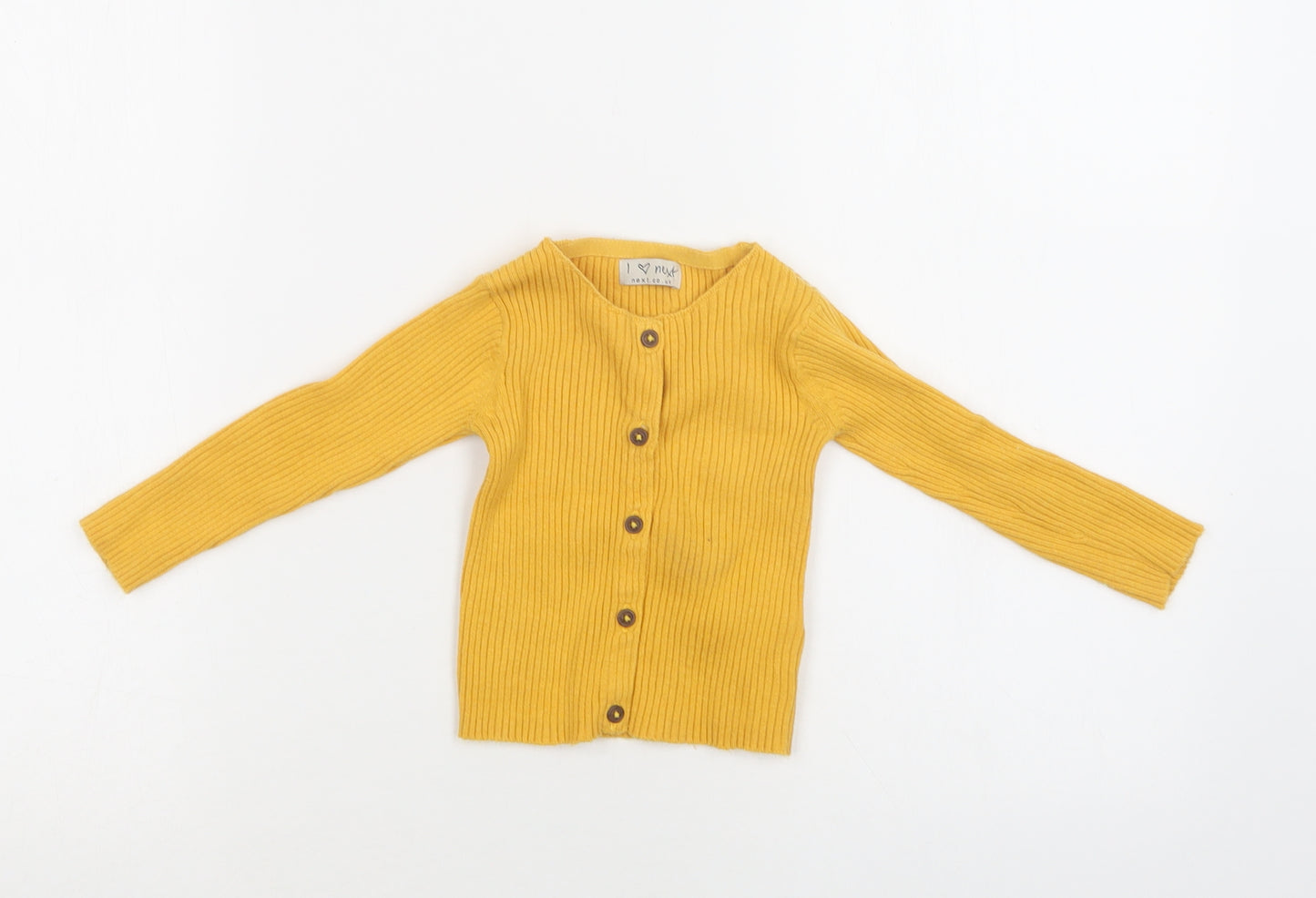NEXT Baby Yellow  Cotton Cardigan Jumper Size 12-18 Months  Button