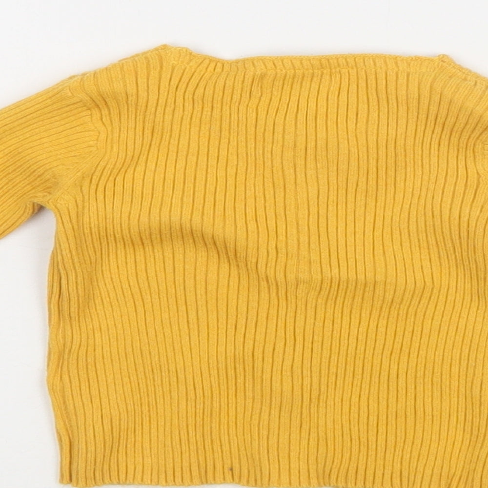 NEXT Baby Yellow  Cotton Cardigan Jumper Size 12-18 Months  Button