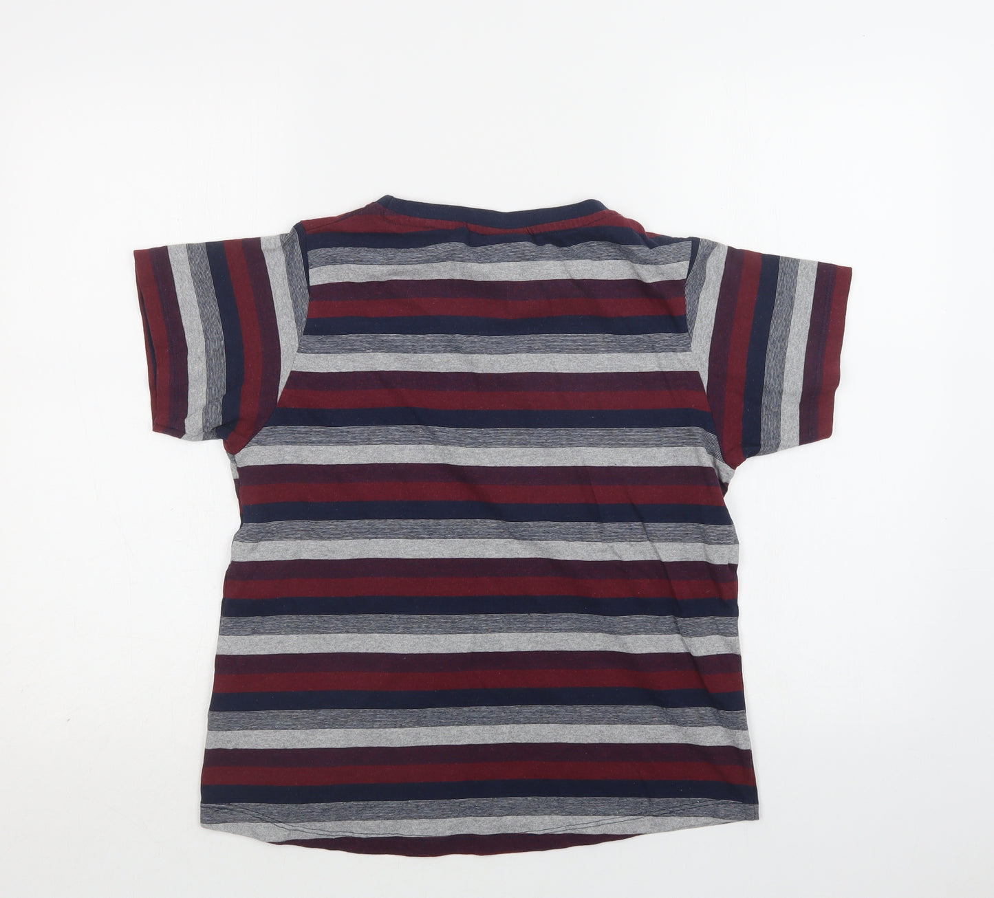 Lee Cooper Womens Purple Striped Cotton Basic T-Shirt Size 16 Crew Neck