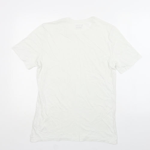 TU Mens White  Cotton  T-Shirt Size M Crew Neck