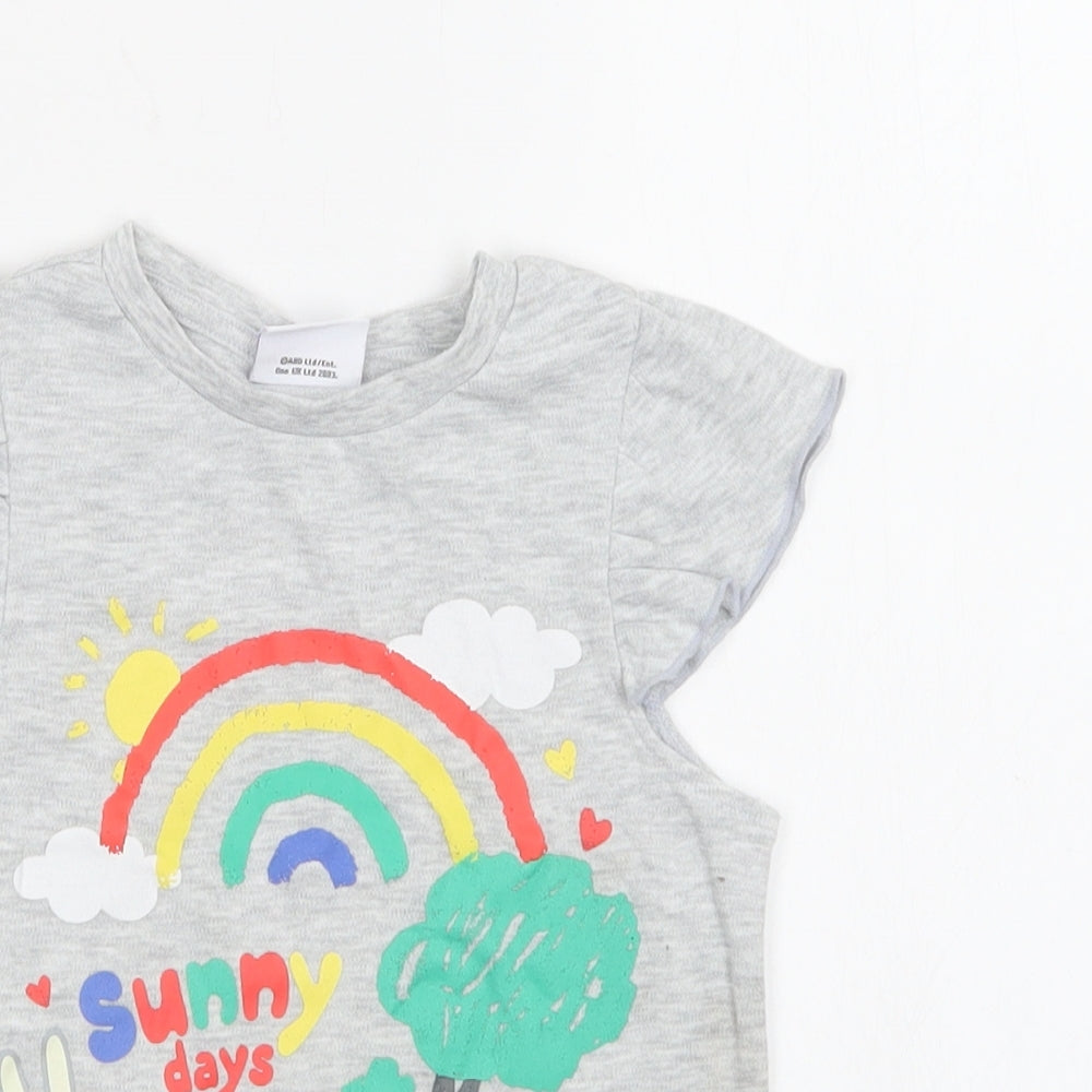 George Girls Grey  Polyester Basic T-Shirt Size 2-3 Years Crew Neck  - Peppa Pig