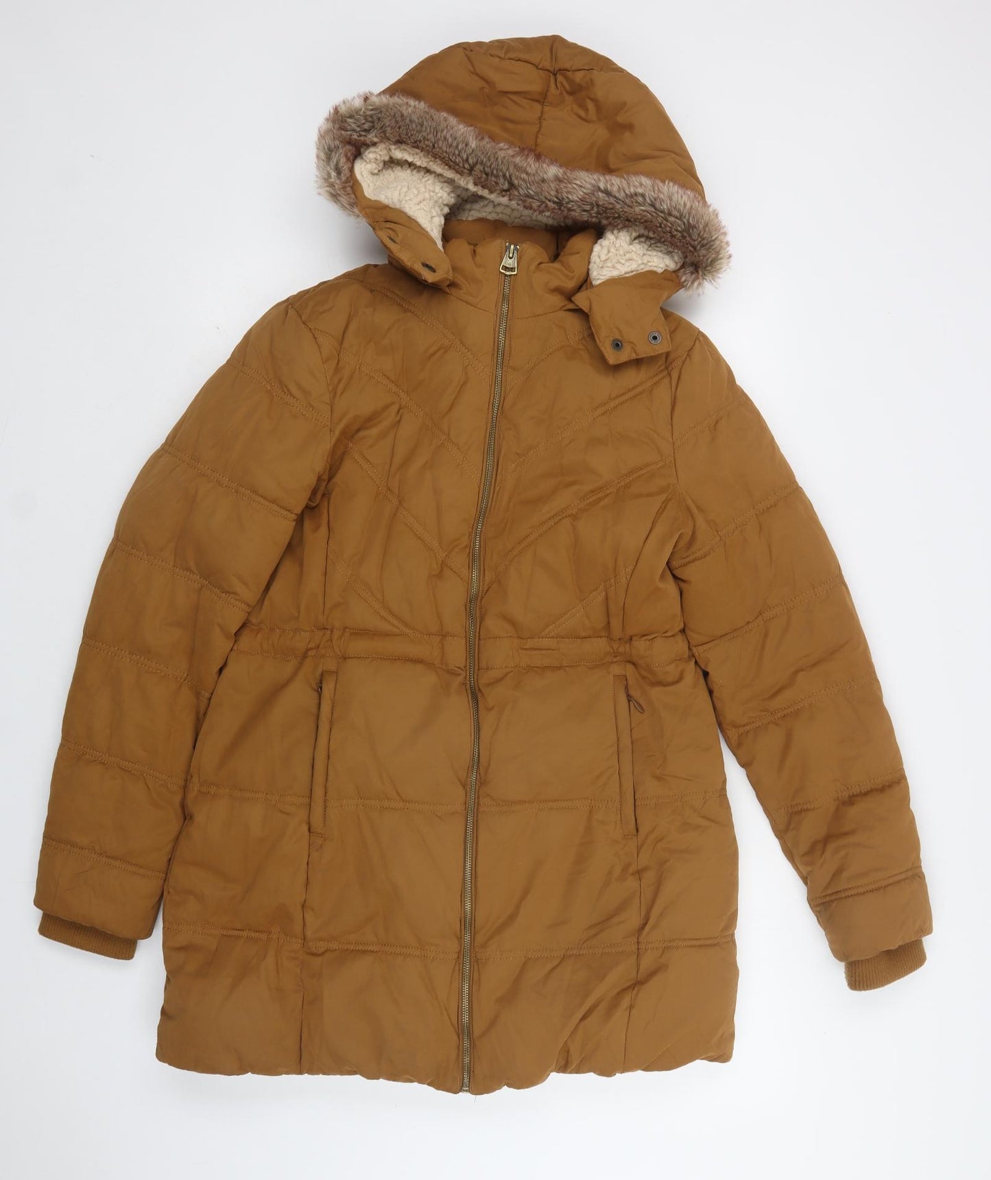 Fat Face Womens Brown   Parka Jacket Size 12  Zip