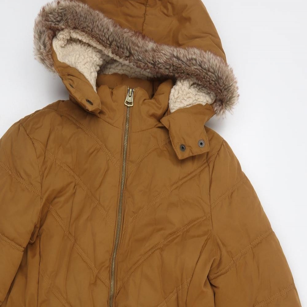 Fat Face Womens Brown   Parka Jacket Size 12  Zip