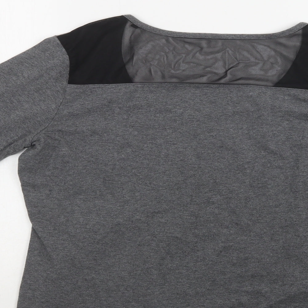 ESMARA Womens Grey  Cotton Basic Blouse Size L Crew Neck