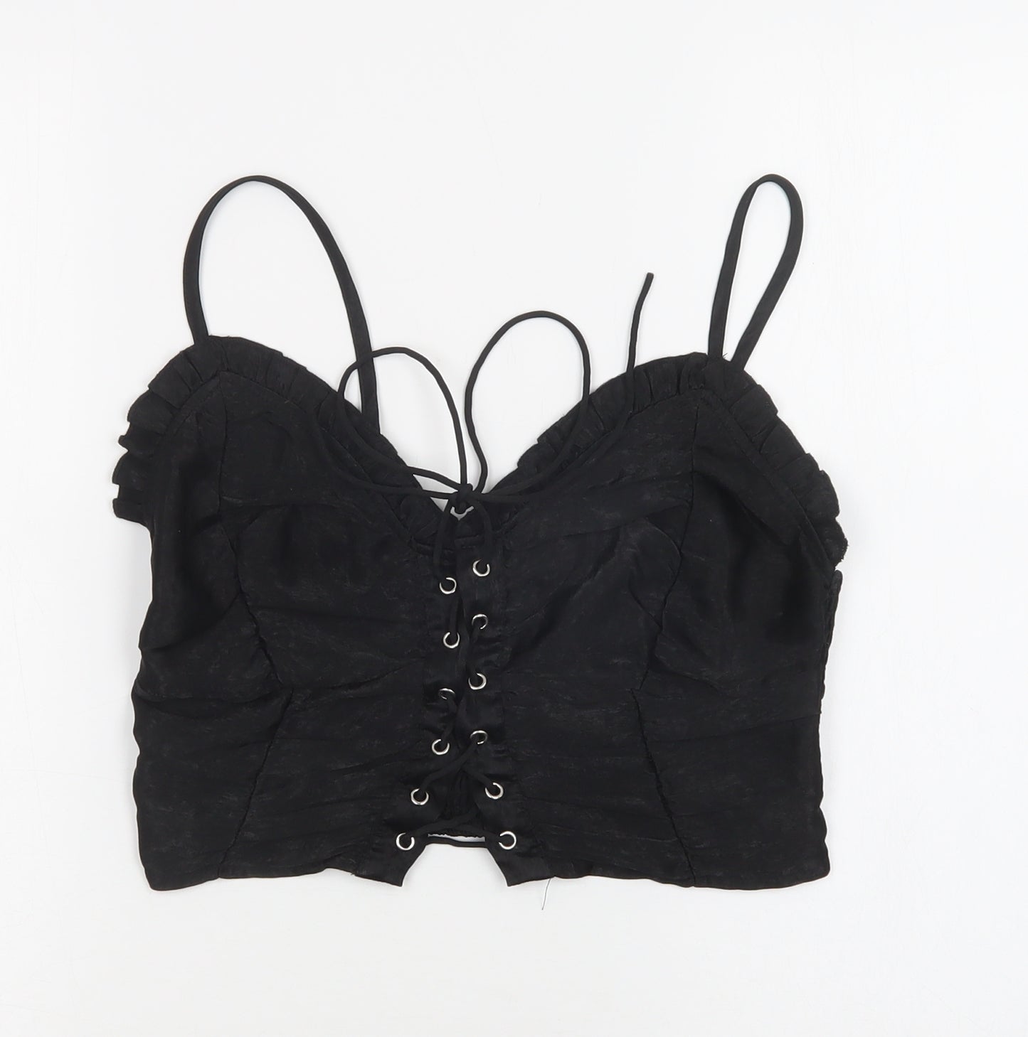 SheIn Womens Black  Polyester Cropped Tank Size M V-Neck