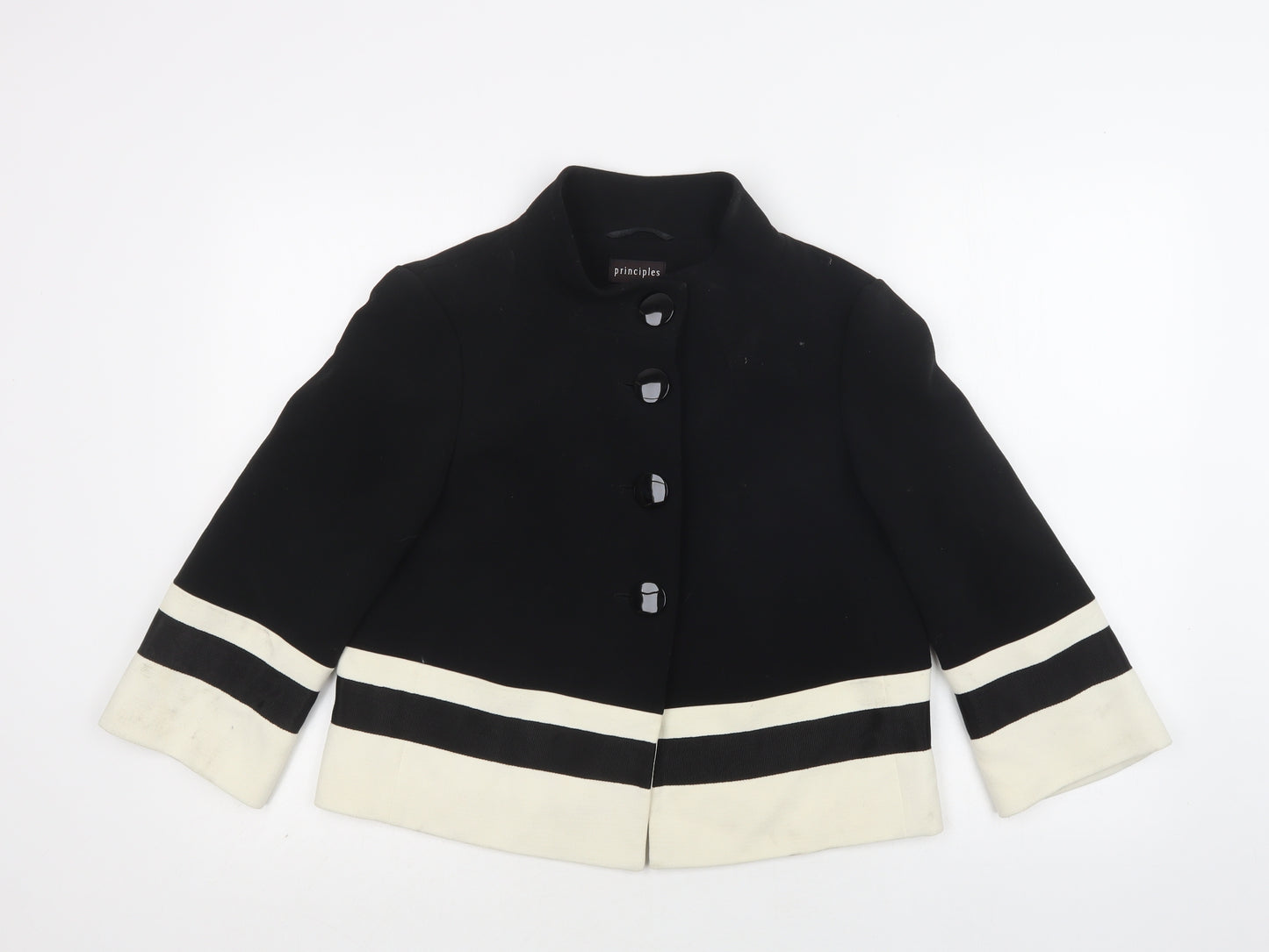 Princi Womens Black Striped  Jacket Blazer Size 12  Button