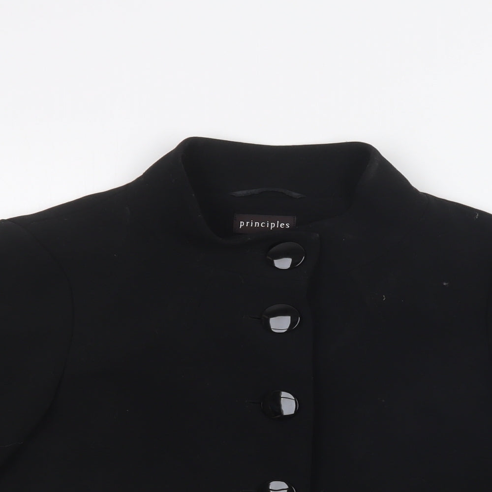 Princi Womens Black Striped  Jacket Blazer Size 12  Button