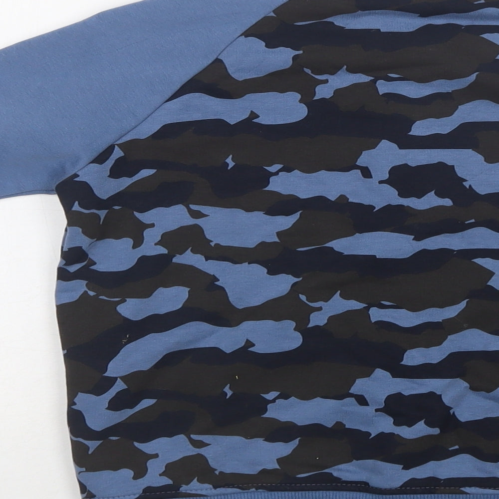 Pepperts Boys Blue Camouflage  Varsity Jacket Jacket Size 8-9 Years  Snap