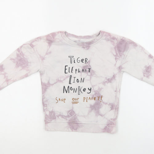George Baby Purple Batik Cork Pullover Jumper Size 18-24 Months