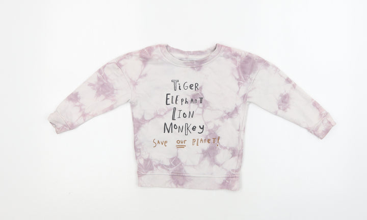 George Baby Purple Batik Cork Pullover Jumper Size 18-24 Months