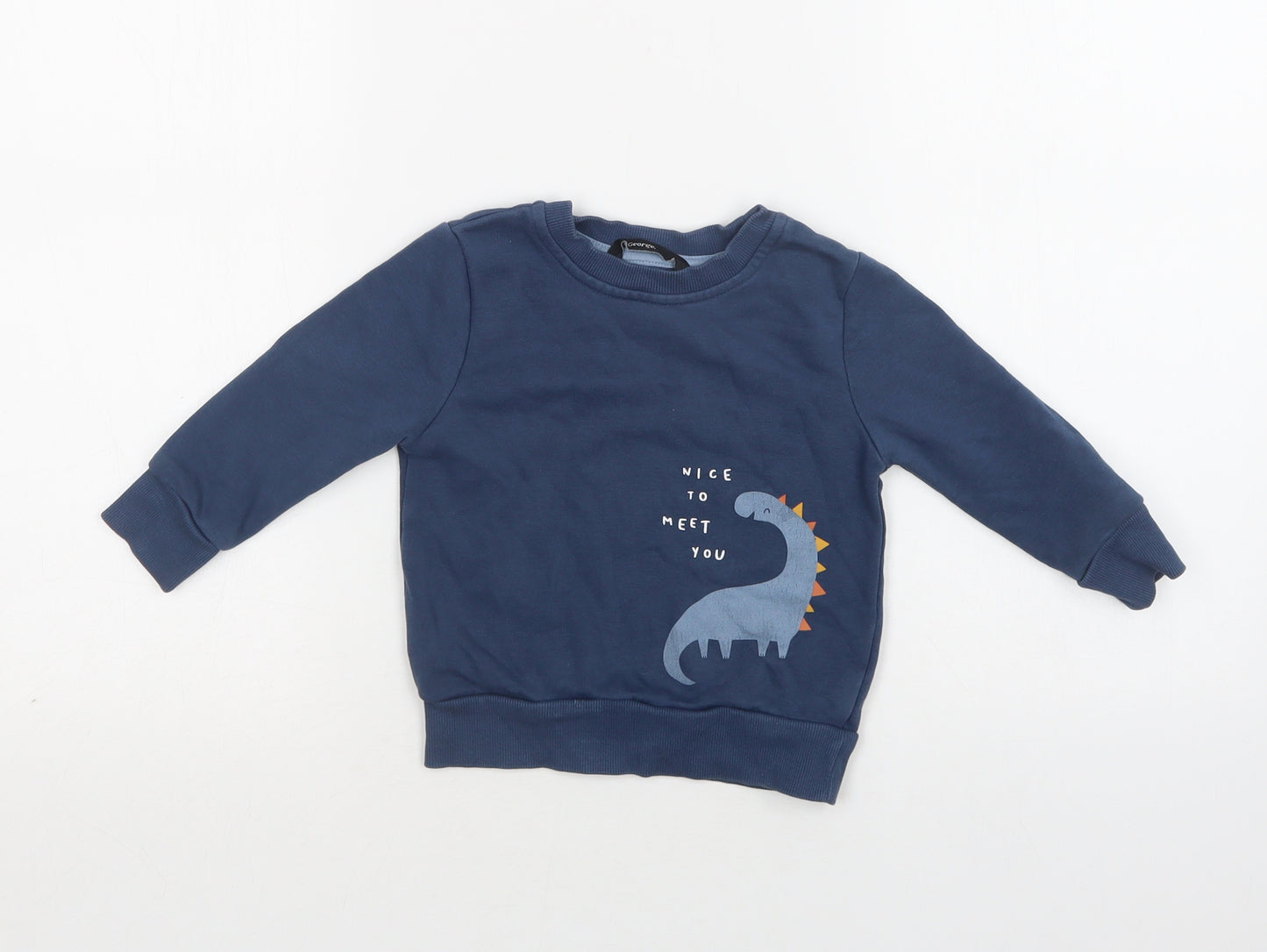 George Baby Blue  Cotton Pullover Jumper Size 12-18 Months   - Dino