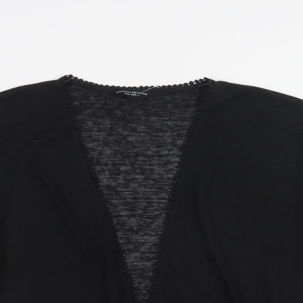 Dorothy Perkins Womens Black V-Neck  Polyester Cardigan Jumper Size M