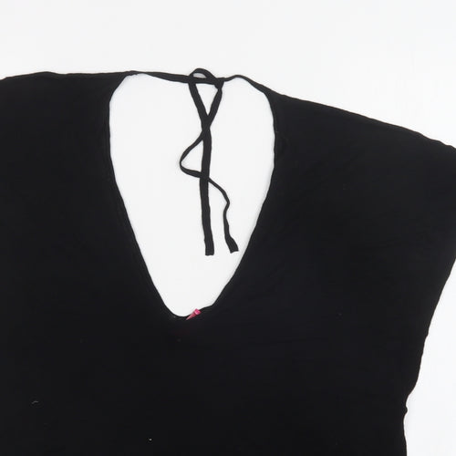 Love Label Womens Black V-Neck  Viscose Pullover Jumper Size 10