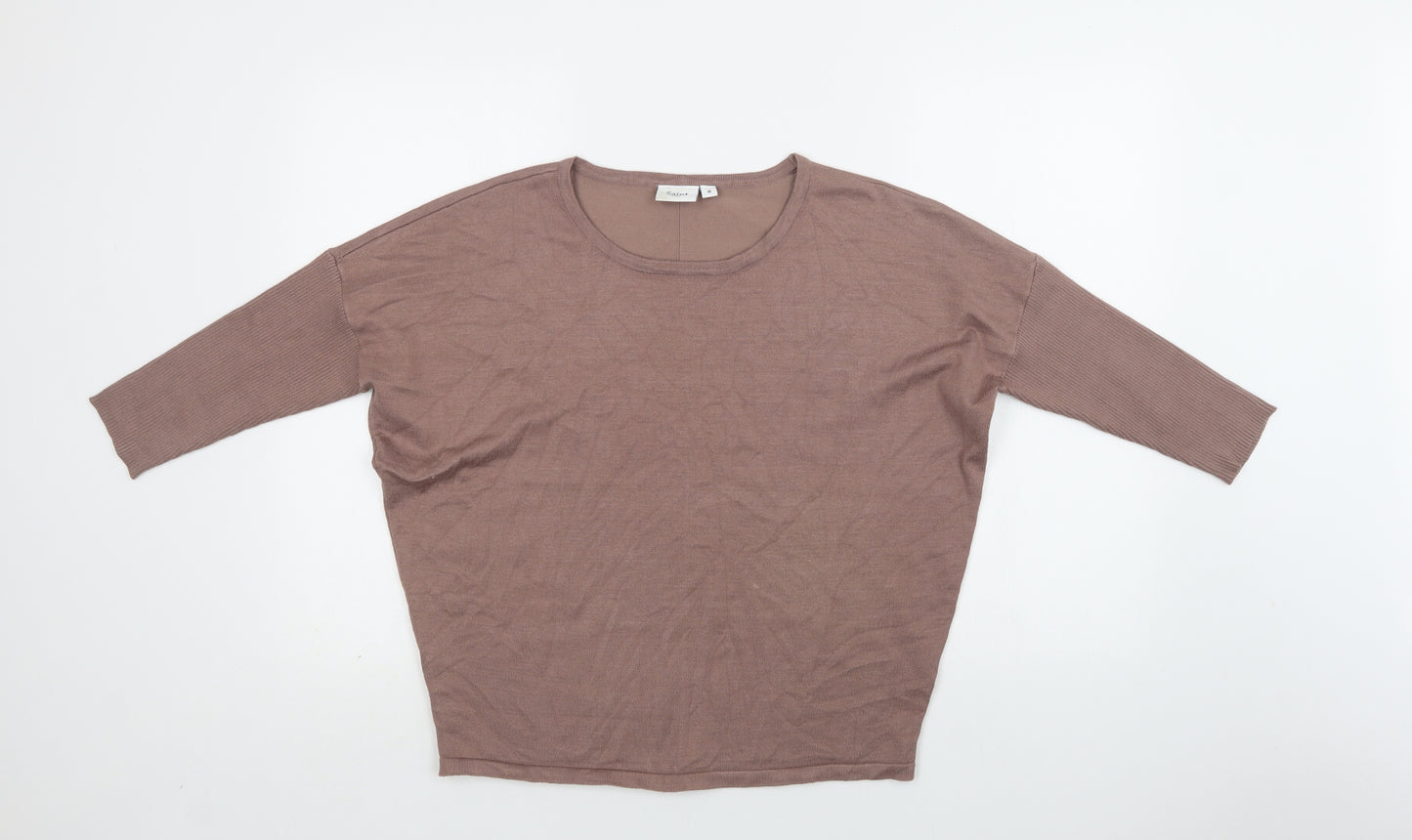 Saint Tropez Womens Beige Crew Neck   Pullover Jumper Size M