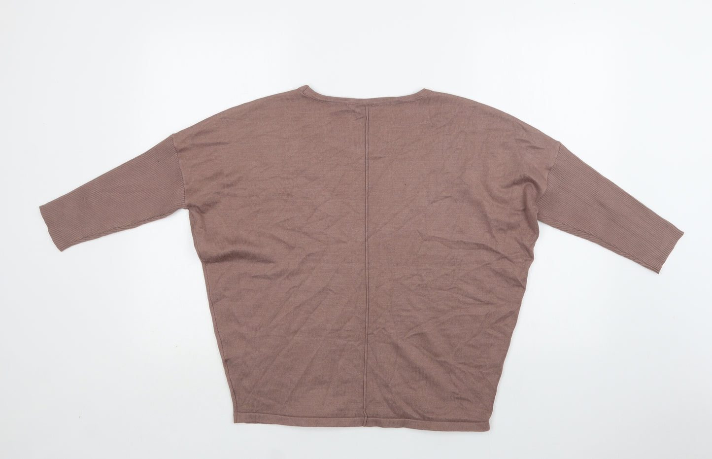 Saint Tropez Womens Beige Crew Neck   Pullover Jumper Size M