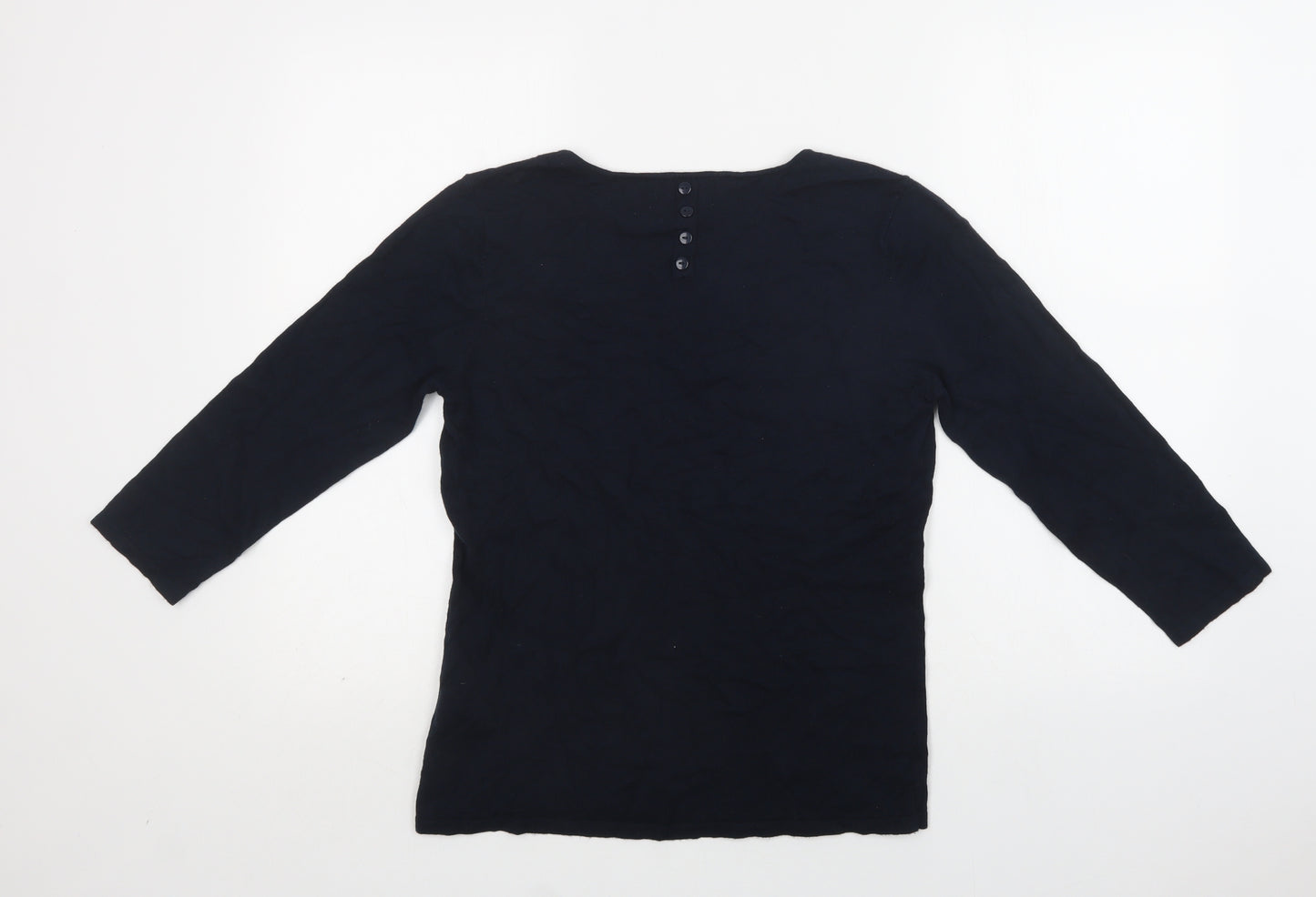 NEXT Womens Blue Square Neck  Cotton Pullover Jumper Size 12
