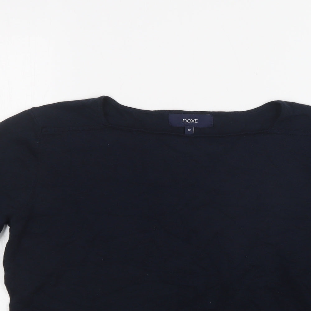NEXT Womens Blue Square Neck  Cotton Pullover Jumper Size 12