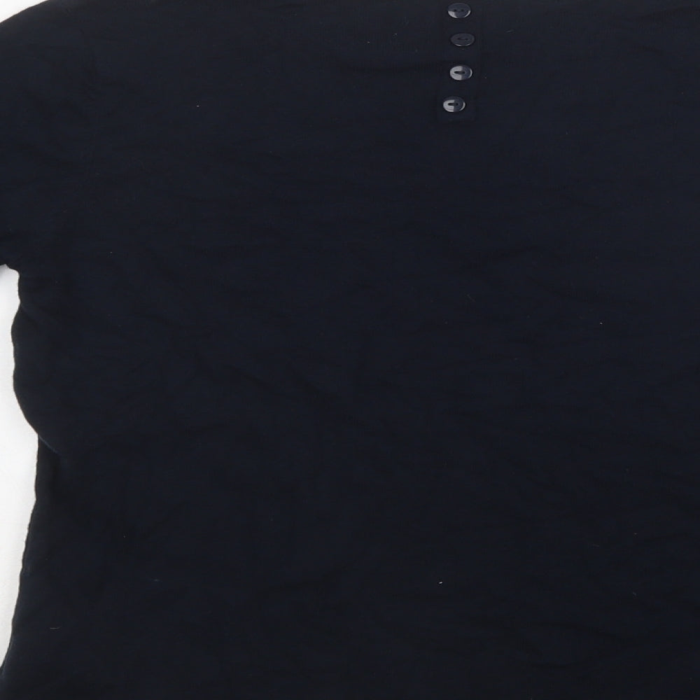 NEXT Womens Blue Square Neck  Cotton Pullover Jumper Size 12