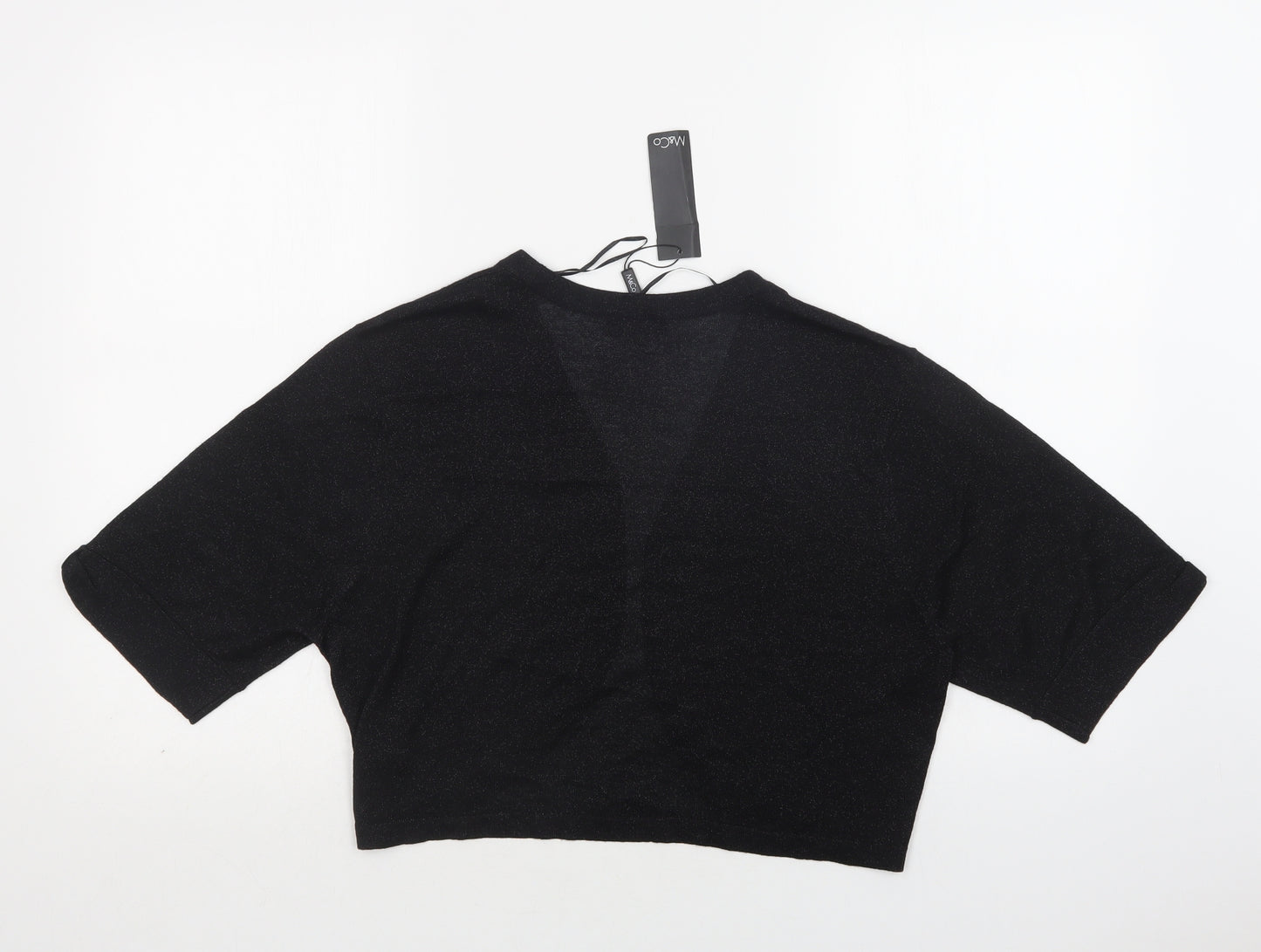 M & Co Womens Black V-Neck  Viscose Shrug Jumper Size 20