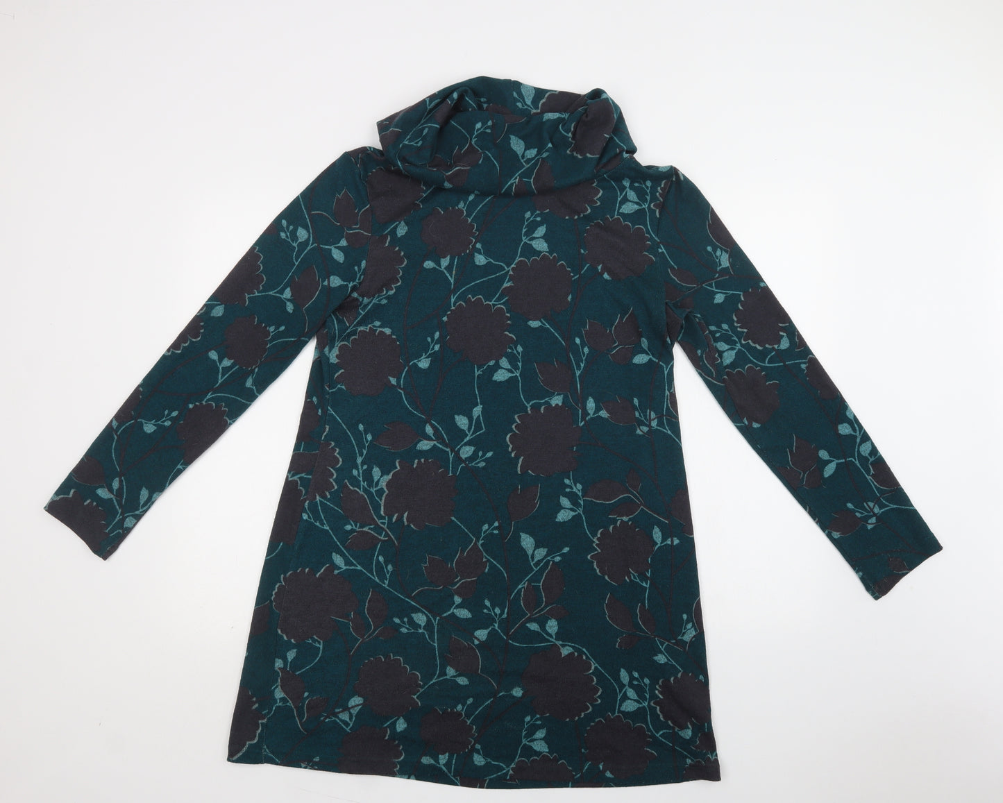 Lily & Me Womens Green Floral Polyester Kaftan  Size 14  Roll Neck