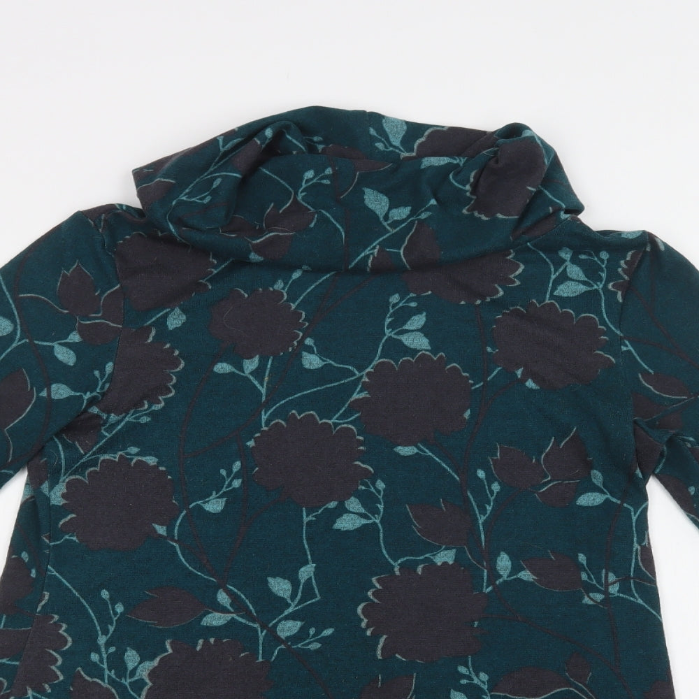 Lily & Me Womens Green Floral Polyester Kaftan  Size 14  Roll Neck