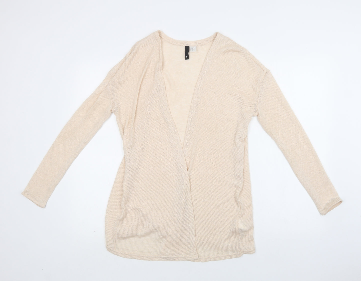 H&M Womens Beige V-Neck  Viscose Cardigan Jumper Size S