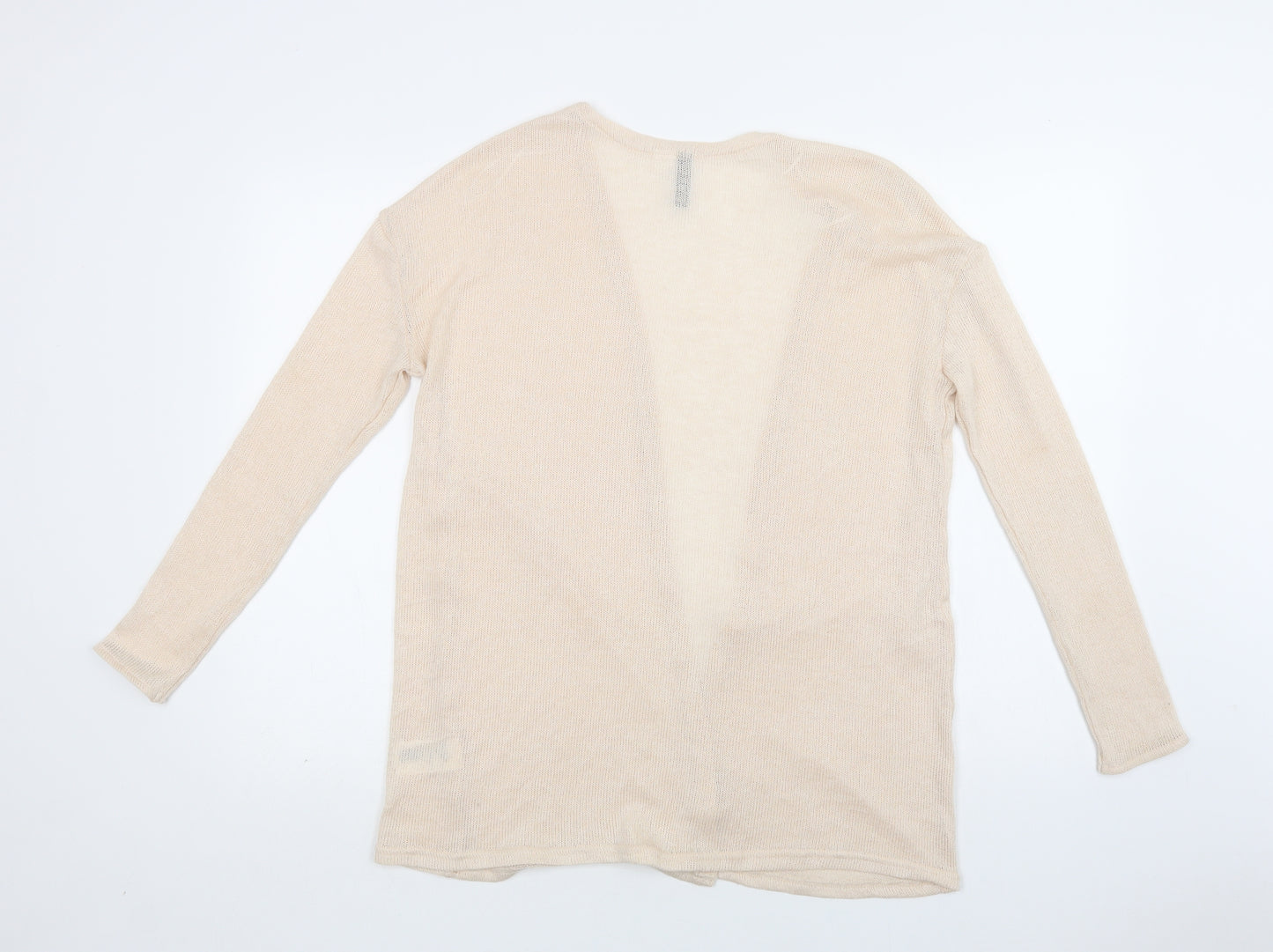 H&M Womens Beige V-Neck  Viscose Cardigan Jumper Size S