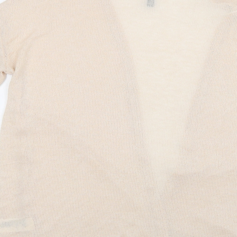 H&M Womens Beige V-Neck  Viscose Cardigan Jumper Size S