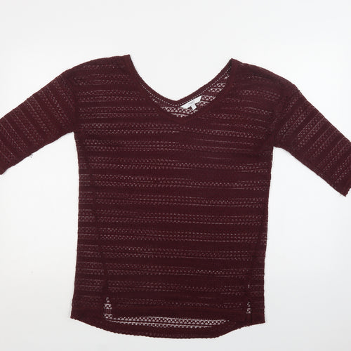 NEXT Womens Purple V-Neck   Pullover Jumper Size 8