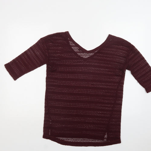 NEXT Womens Purple V-Neck   Pullover Jumper Size 8