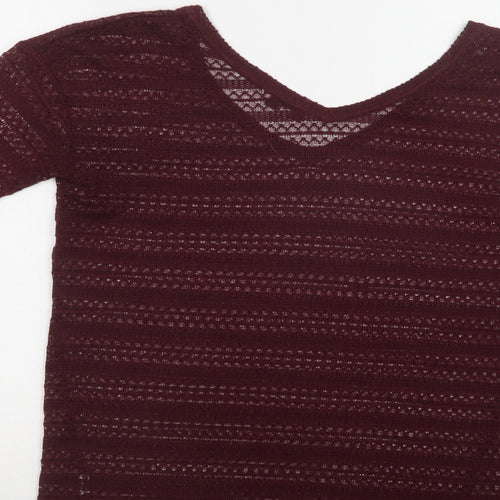 NEXT Womens Purple V-Neck   Pullover Jumper Size 8