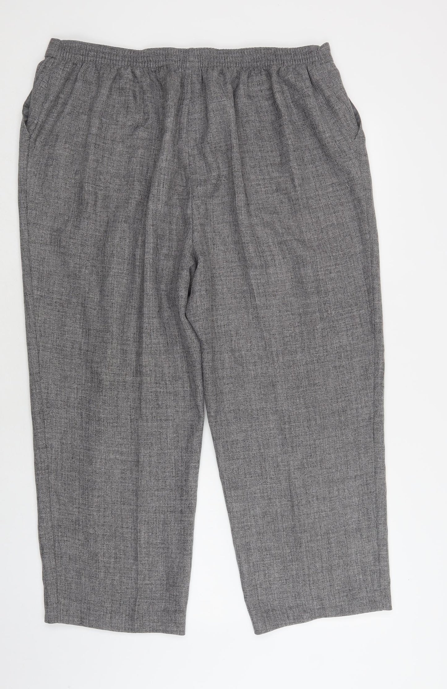 M&S Womens Grey  Polyester Dress Pants Trousers Size 22 L28 in Regular