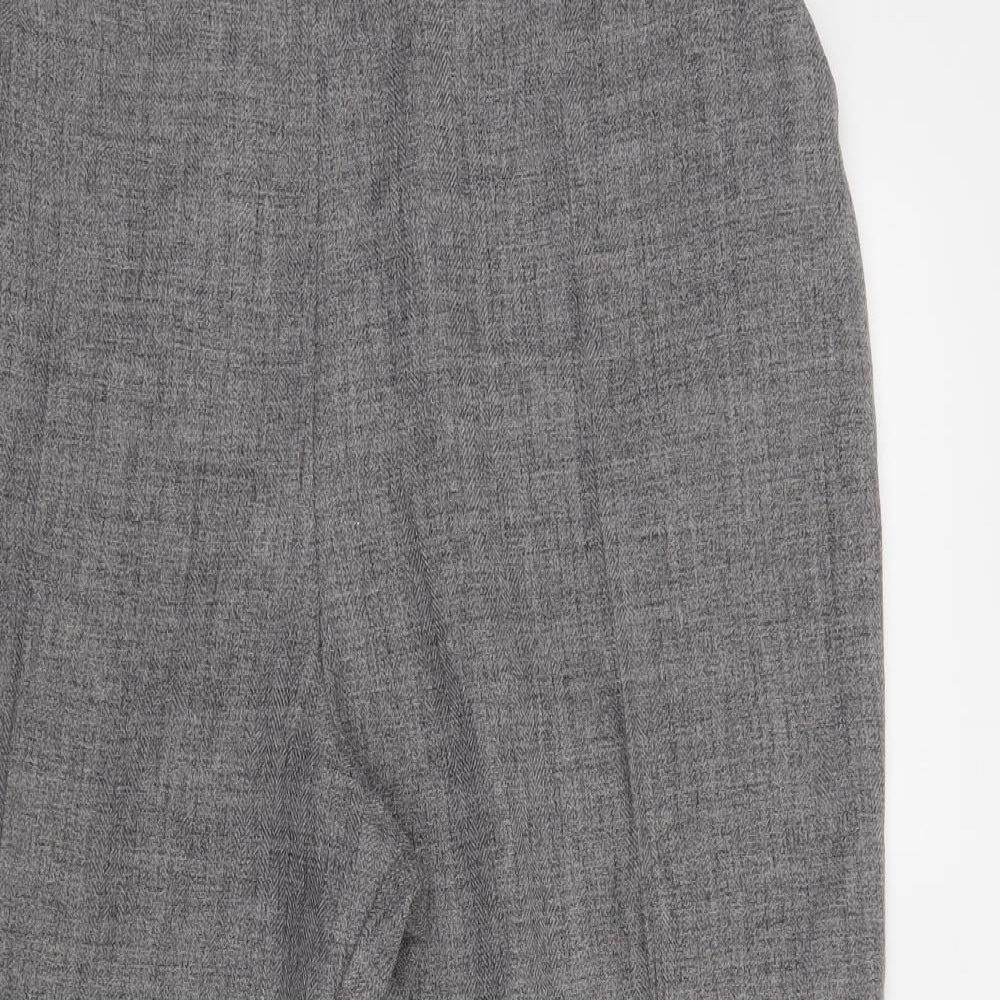 M&S Womens Grey  Polyester Dress Pants Trousers Size 22 L28 in Regular