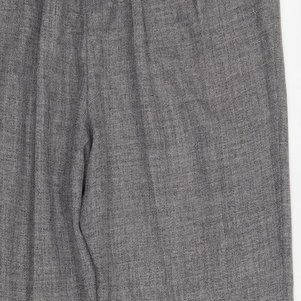 M&S Womens Grey  Polyester Dress Pants Trousers Size 22 L28 in Regular