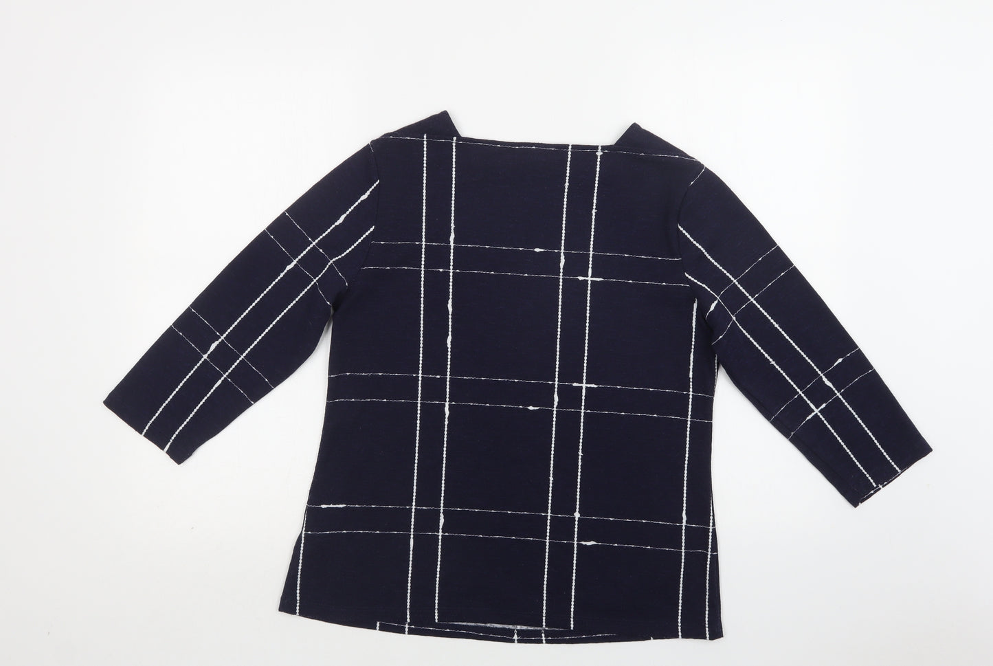Bonmarché Womens Blue Square Neck  Polyester Pullover Jumper Size 10