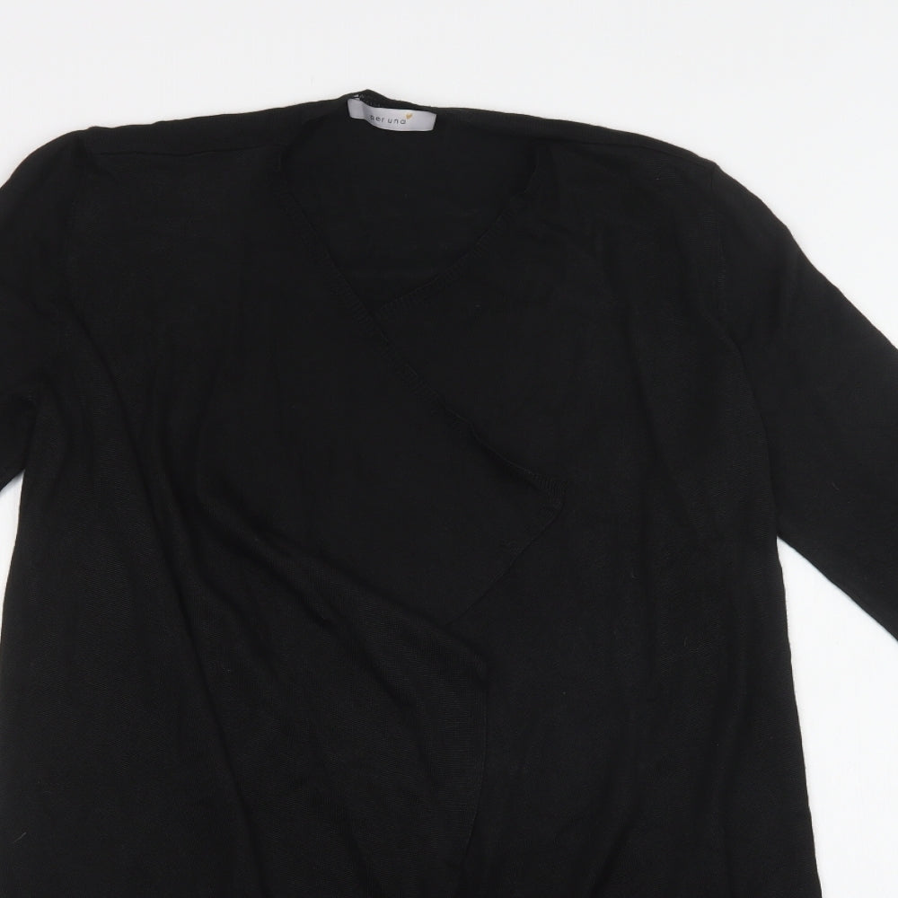 Per Una Womens Black V-Neck  Viscose Cardigan Jumper Size 12