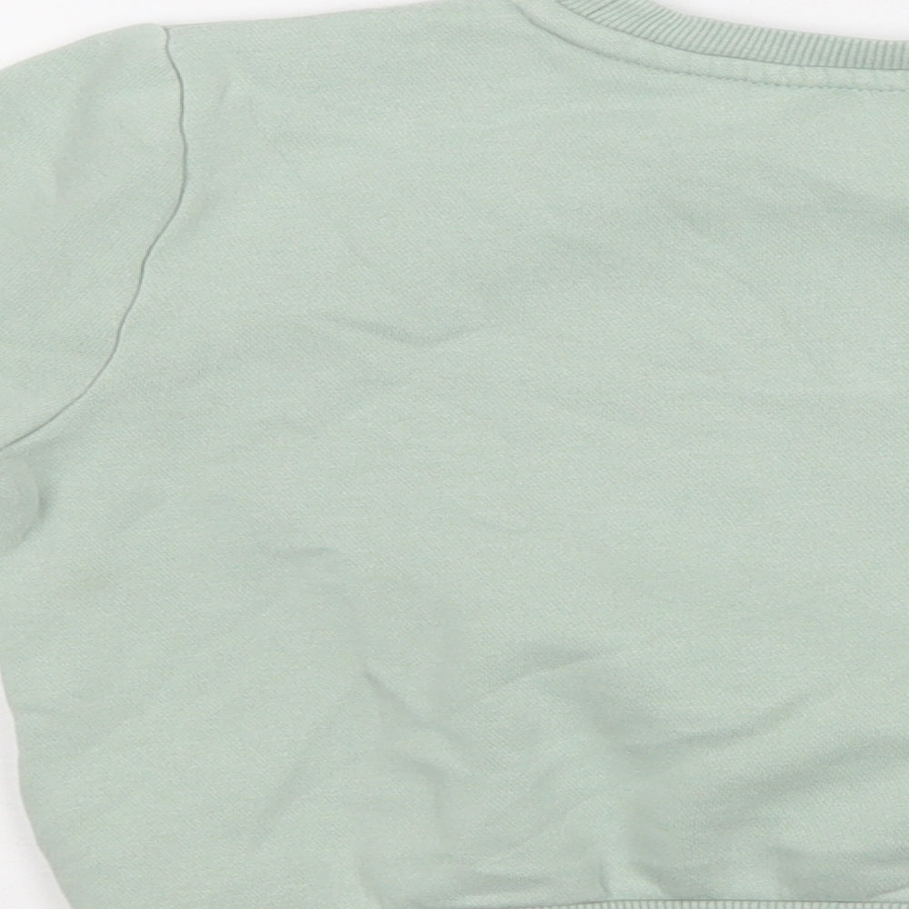 H&M Girls Green  Cotton Pullover Sweatshirt Size 5-6 Years   - Butterfly