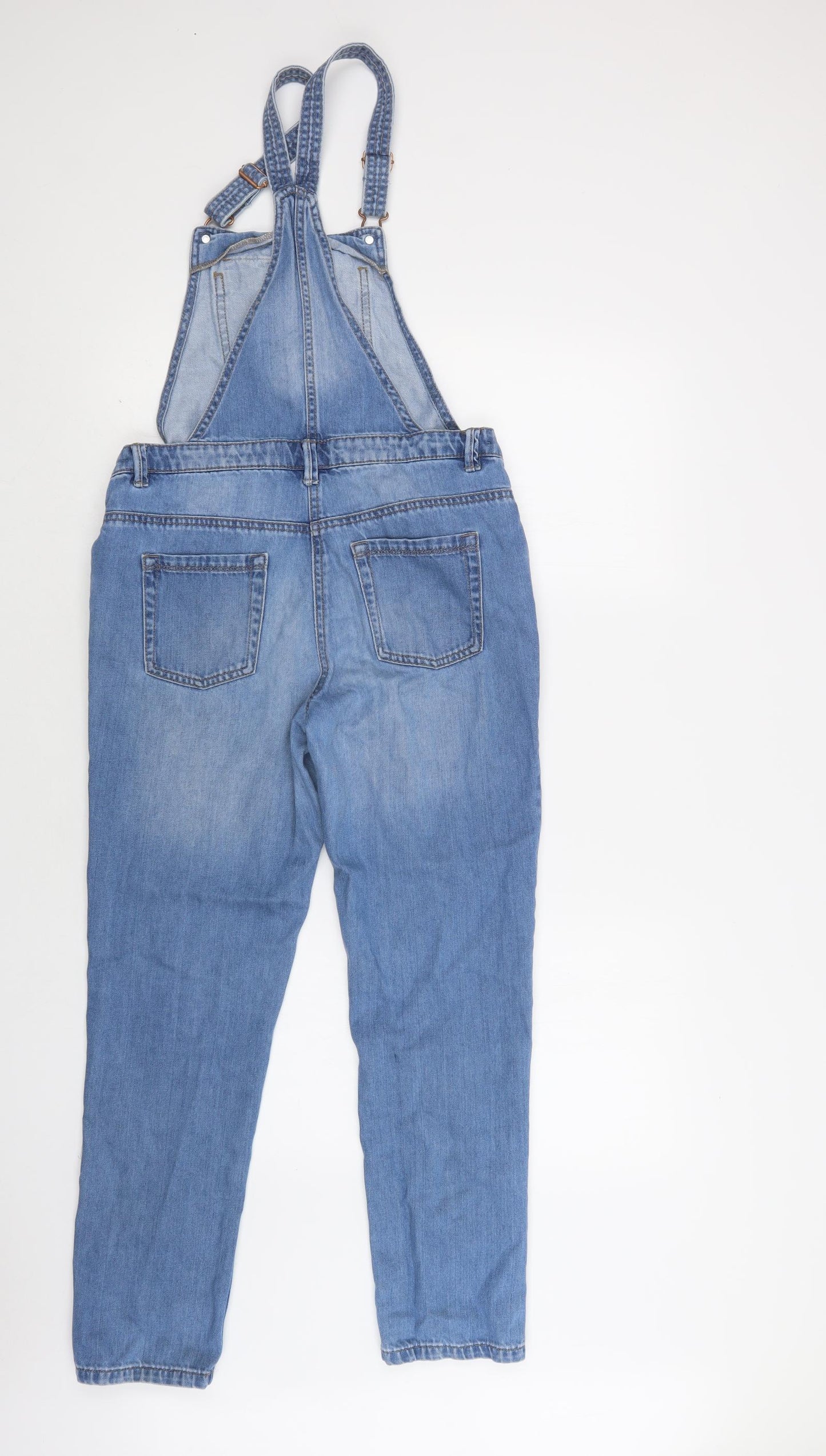 NEXT Girls Blue  Cotton Dungarees Trousers Size 14 Years  Regular Button