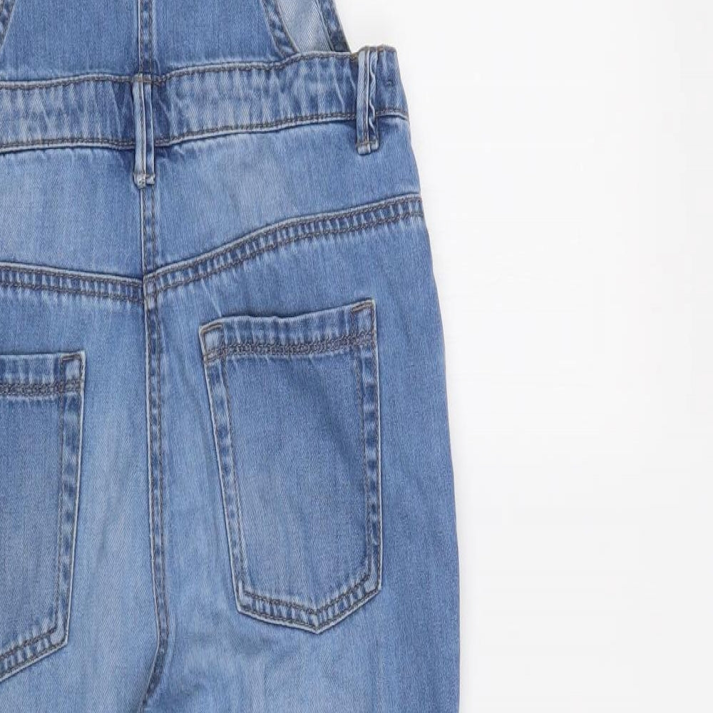 NEXT Girls Blue  Cotton Dungarees Trousers Size 14 Years  Regular Button