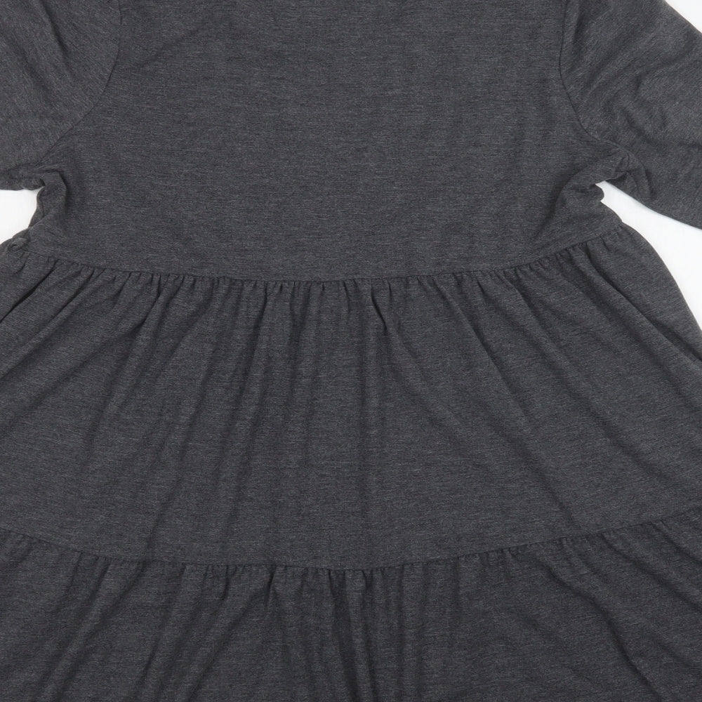 Very Womens Grey  Polyester A-Line  Size 12  Crew Neck  - Tiered