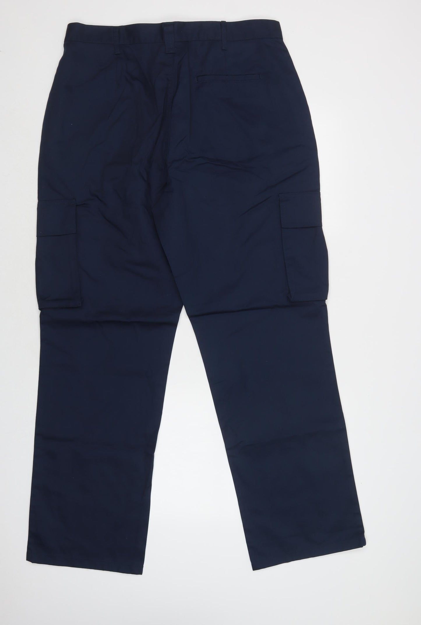 Alexandra Mens Blue  Polyester Cargo Trousers Size 36 L32 in Regular Button