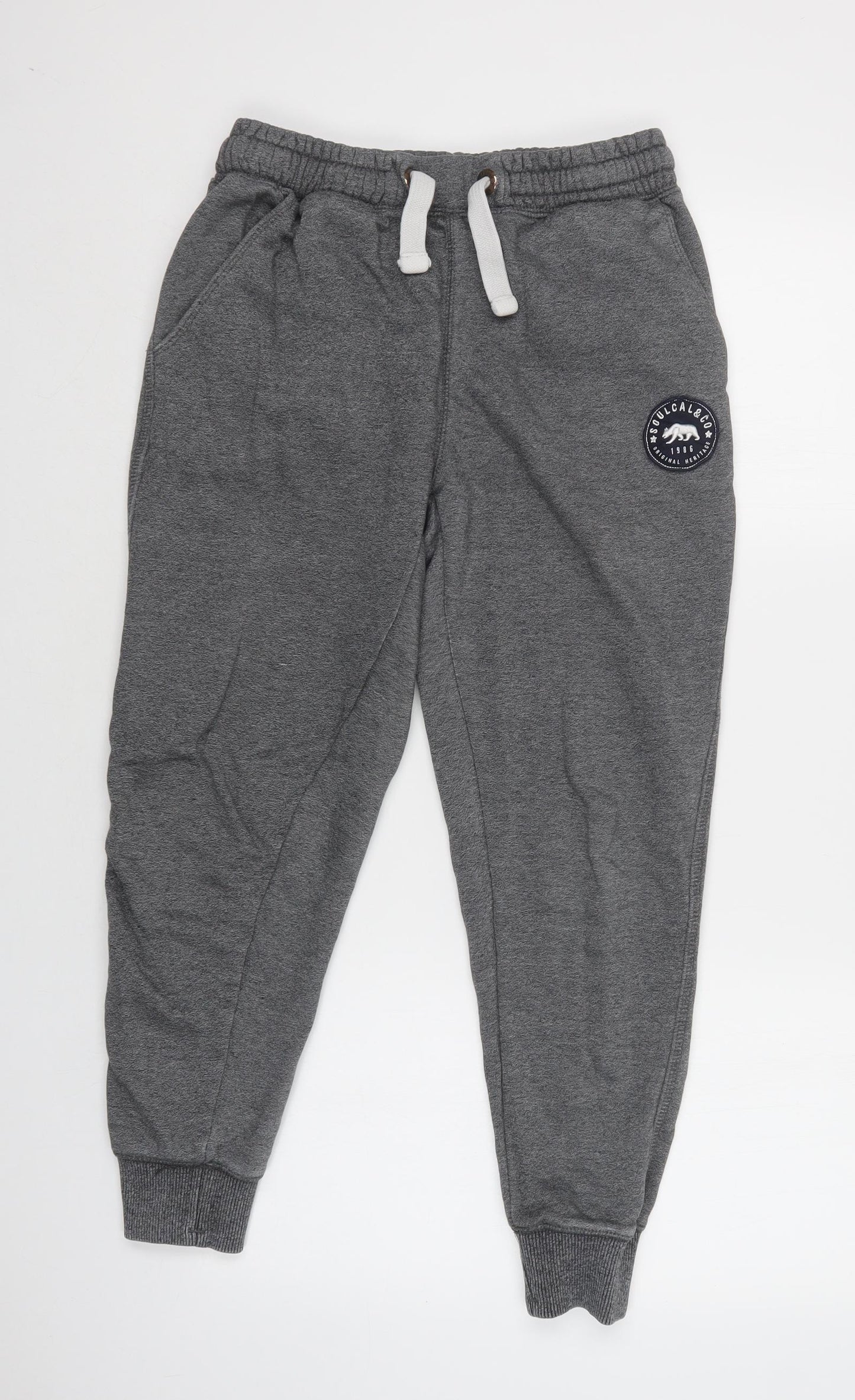 SoulCal & Co Womens Grey  Cotton Jogger Trousers Size XS L26 in Regular Drawstring