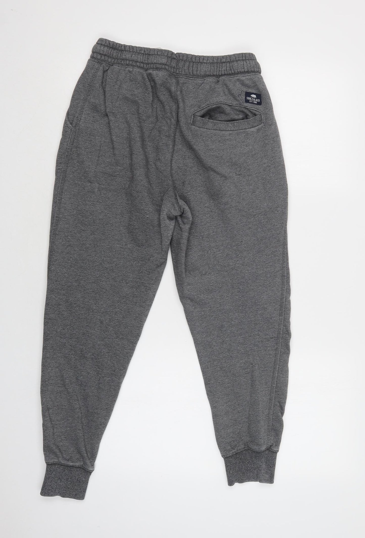 SoulCal & Co Womens Grey  Cotton Jogger Trousers Size XS L26 in Regular Drawstring