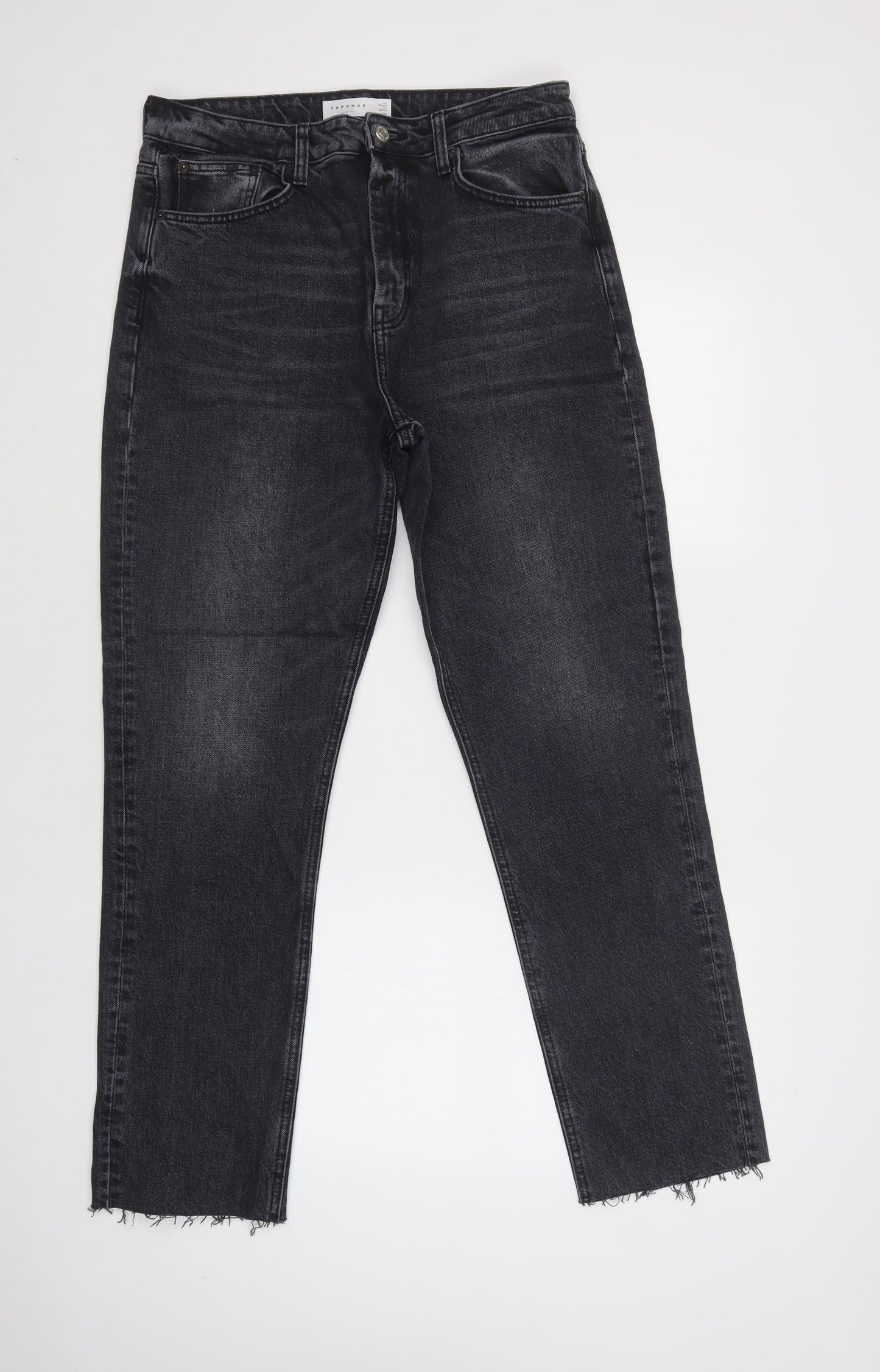 Topshop Mens Grey  Cotton Skinny Jeans Size 32 L36 in Regular Button